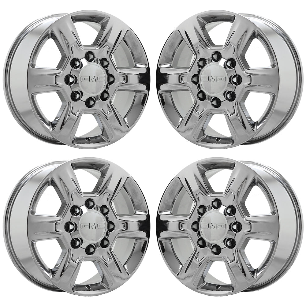 20" GMC Sierra 2500 3500 SRW Bright Chrome wheels rims Factory OEM set 5803